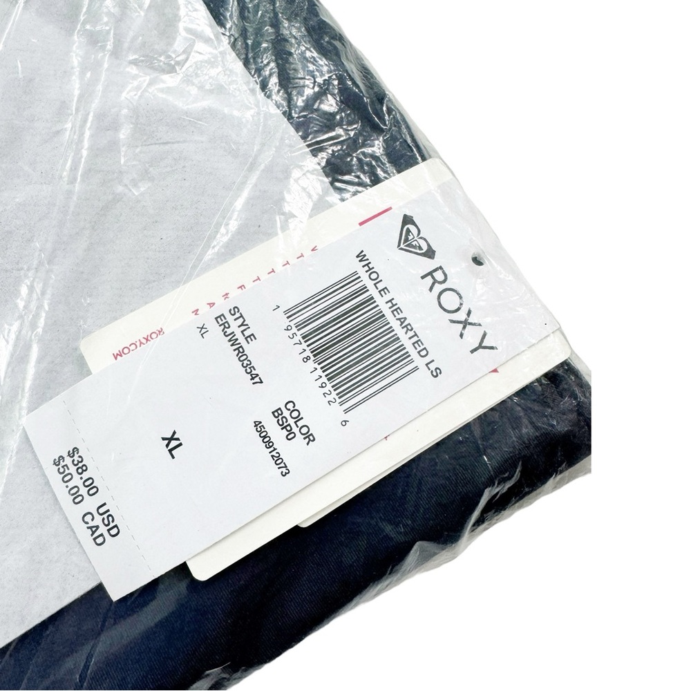 Roxy Whole Hearted Long Sleeve UPF 50 Swim Rashguard Navy Blue Size XL NWT - Picture 10 of 12